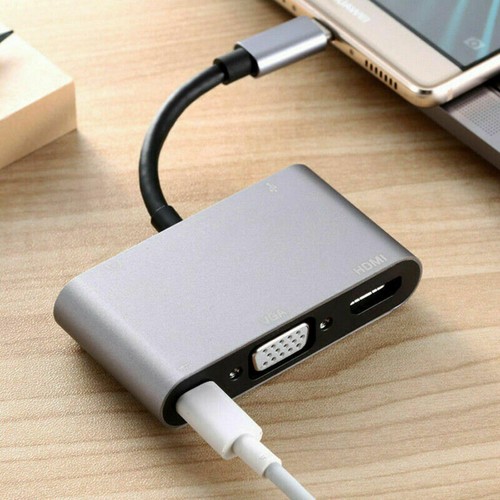 Aluminum Alloy 5 in 1 USB-C PD Type-C Adapter Converter Hub HDMI/4K, VGA/1080P G - Picture 3 of 10