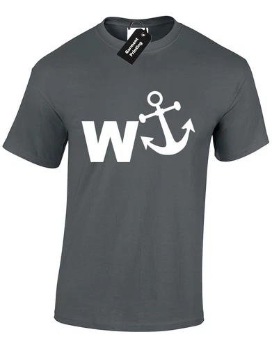 W Anchor Funny Rude New Design Gift Joke Cool Unisex T-Shirt - Picture 3 of 9