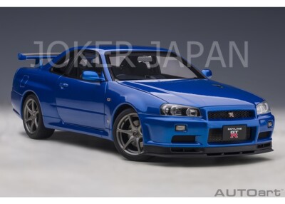 Autoart Nissan Skyline Gt R R34 V Spec Ii Bayside Blue 1 18 Ebay