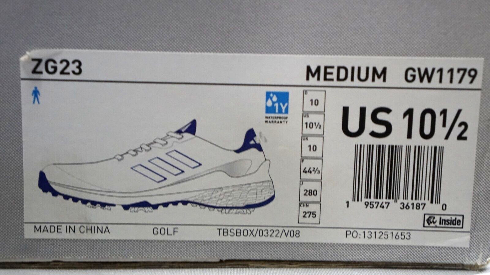 Adidas Men's ZG23 Golf Shoes GW1179 - White/Blue SZ: 10.5 M