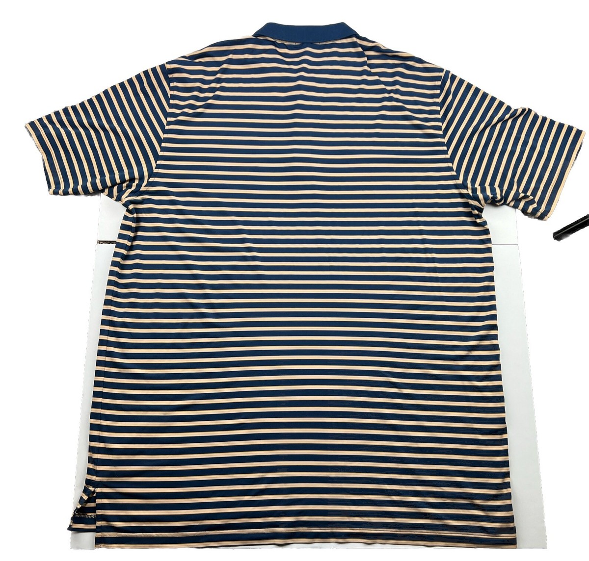 Peter Millar Polo Shirt Mens Size 2XL/XXL Blue Yellow Stripe