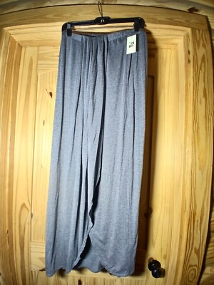 Max Studio New Maxi Skirt Front Split Grey Sz M