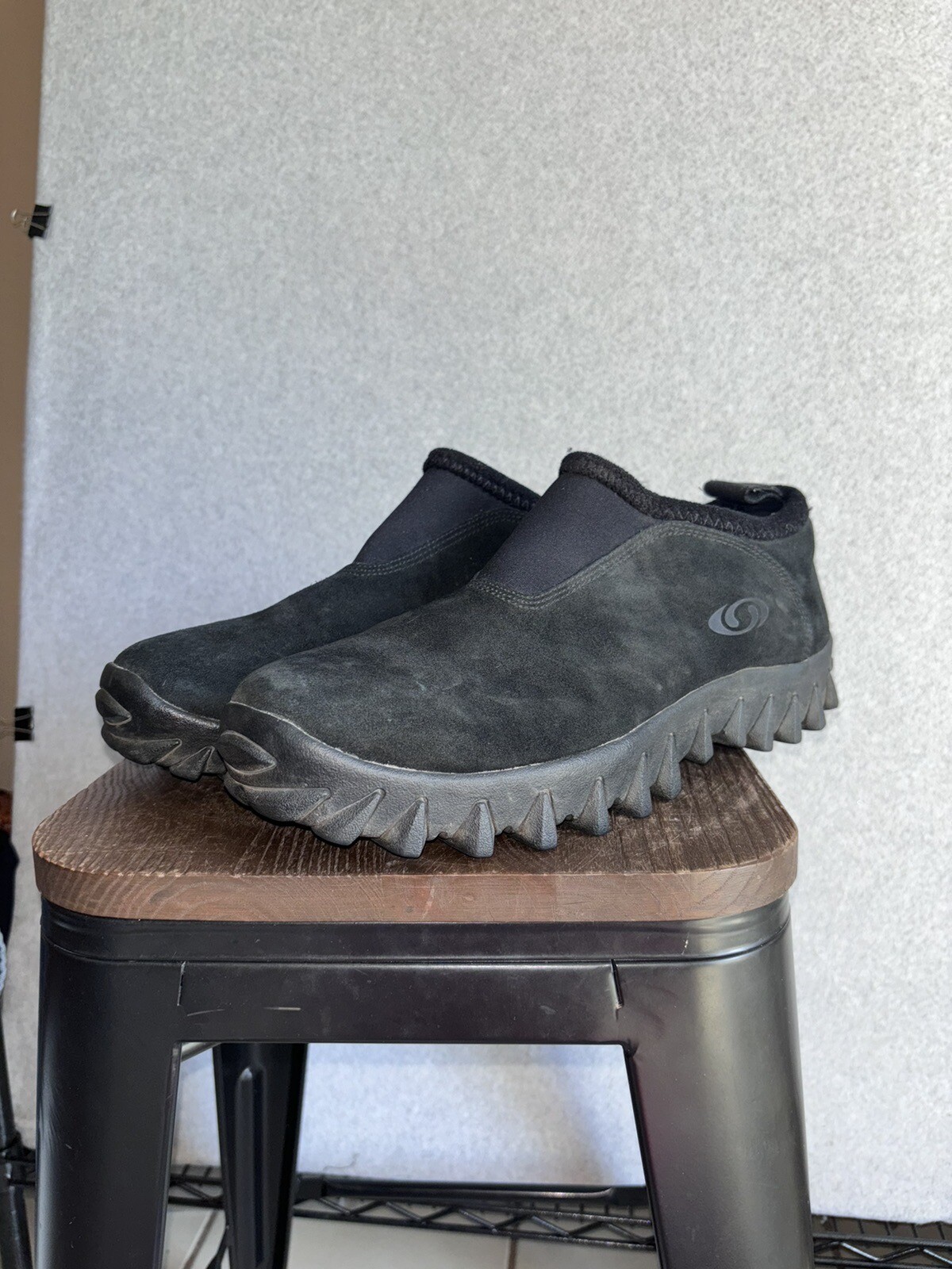 Scarpe slip on Salomon Contagrip CX nere camoscio da trekking moc da uomo taglia 14