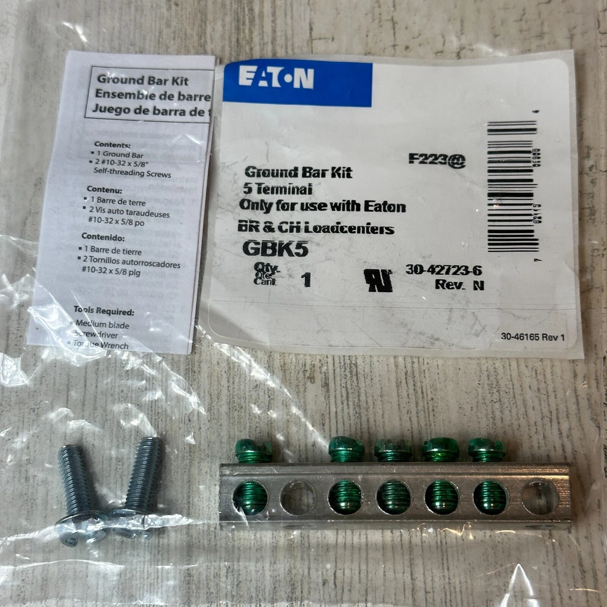 Eaton GBK520 Ground Bar Kit Terminal With 2/0 Lug Only For, 50 OFF