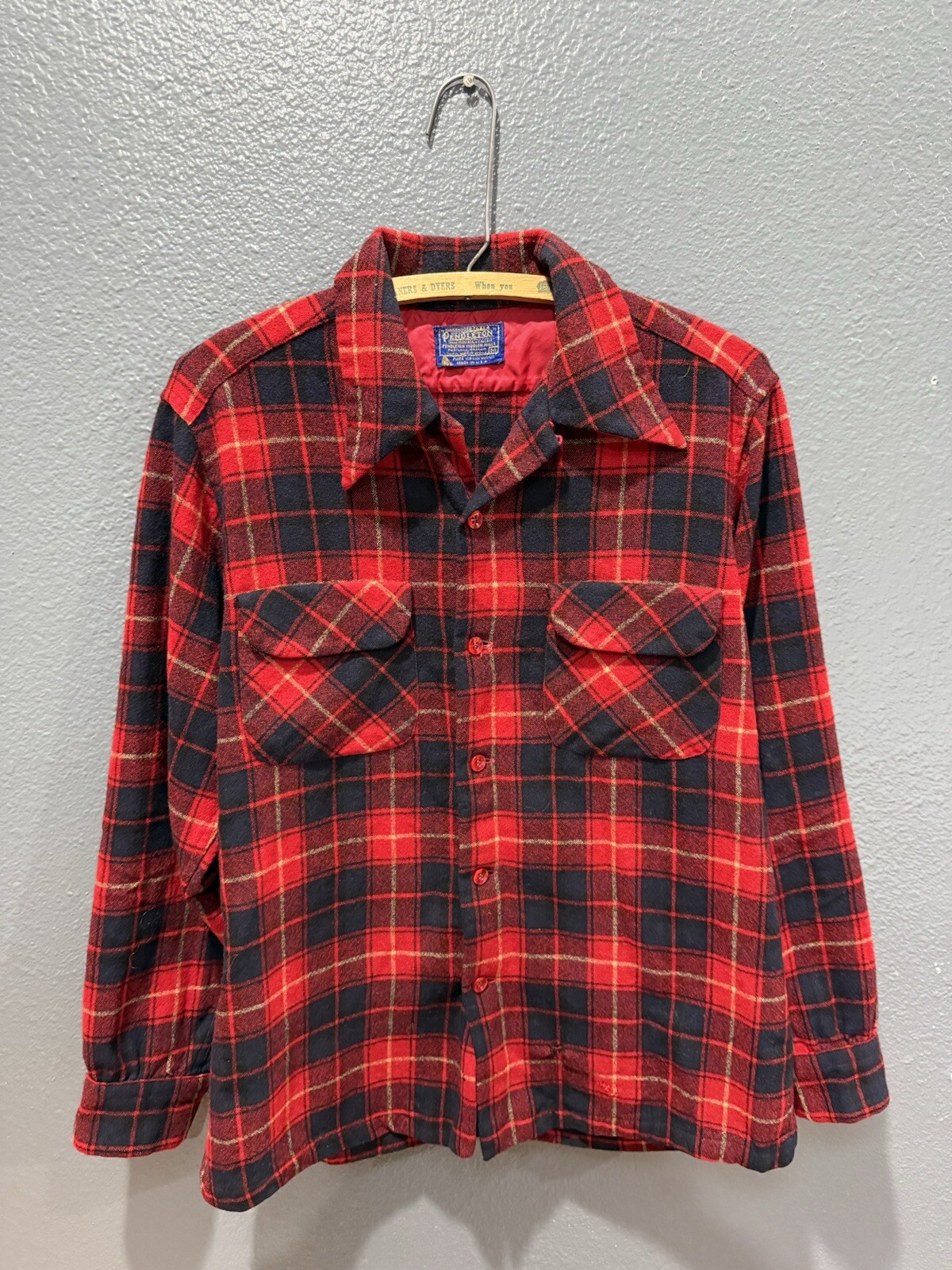 Vintage 70’s Pendleton Plaid Wool Loop Collar Boa… - image 3