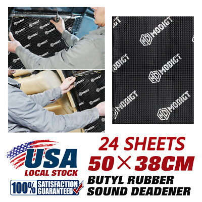 MODIGT SOUND DEADENING MAT Black PROOFING VAN CAR BUTYL METAL FOIL AUDIO PANEL