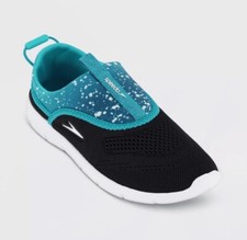 Speedo Junior Aquaskimmer WaterShoes- Junior Size Medium 2-3 - Blue/Back/White