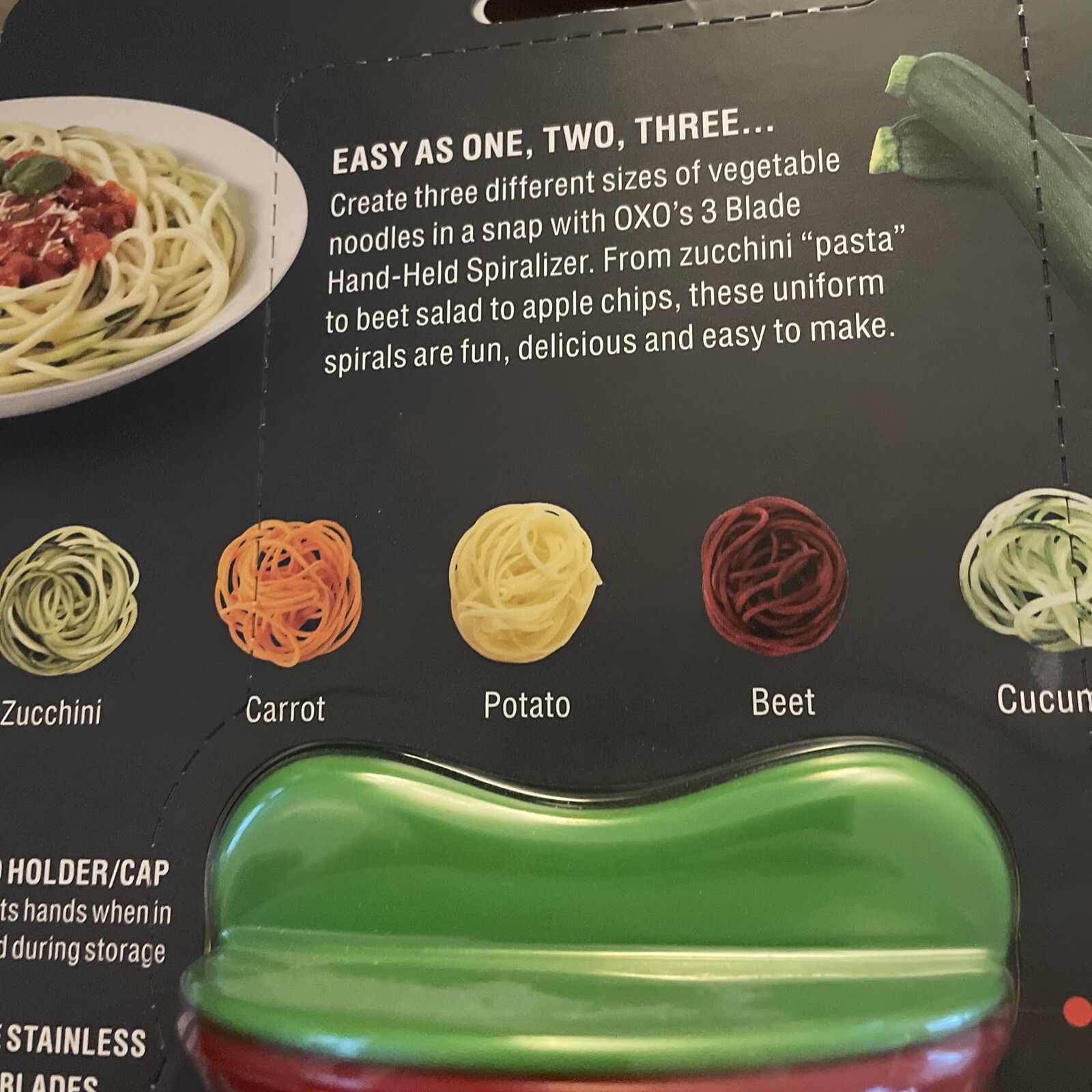 OXO SoftWorks 3 Blade Hand Held Spiralizer, Vegetable Noodles. New In