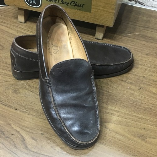 $575 Tod'S Marrón Cuero conducir Mocasines Sin Cordones Zapatos Para Hombre  Talla 8.5 Hecho en Italia | eBay