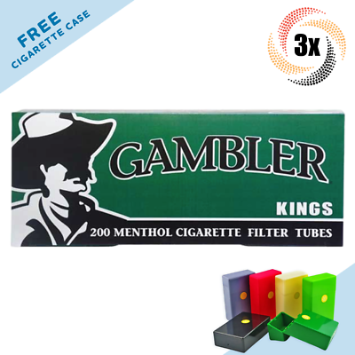 600 cigarettes 3x Boxes Gambler Menthol Green King Size ( 600 Tubes ) Cigarette Tobacco  RYO