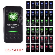 Rocker Switch Led Side Lights Onoff Atv Utv Off-road Pickup Green Lighted