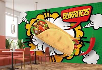 3D Restaurant Burritos C766 Tapete Wandbild Fototapete Abnehmbarer Amy