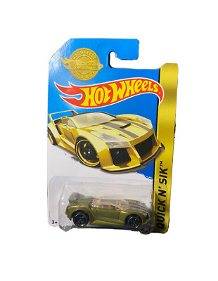 2014 Mattel Hot Wheels Quick N' Sik Gold Edition Mail-In Rare Carded NIP