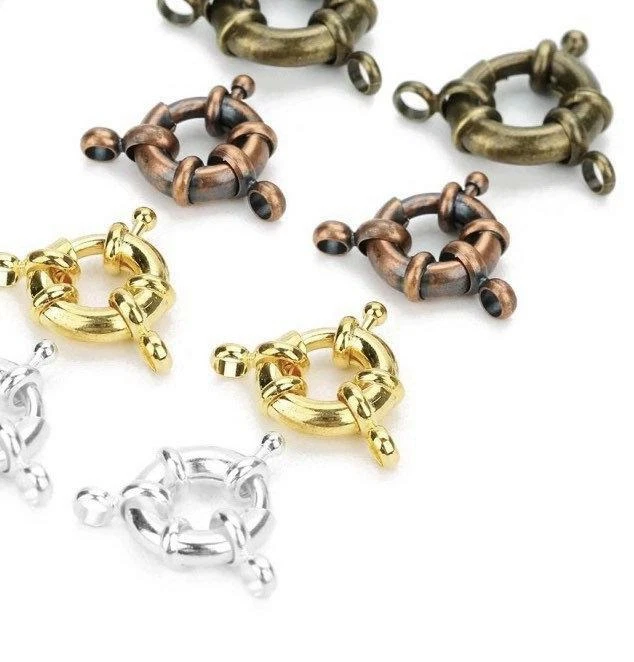 10 Pack Nautical Themed Strong Spring Ring Clasps - 4 Colours - Image 3 of 4