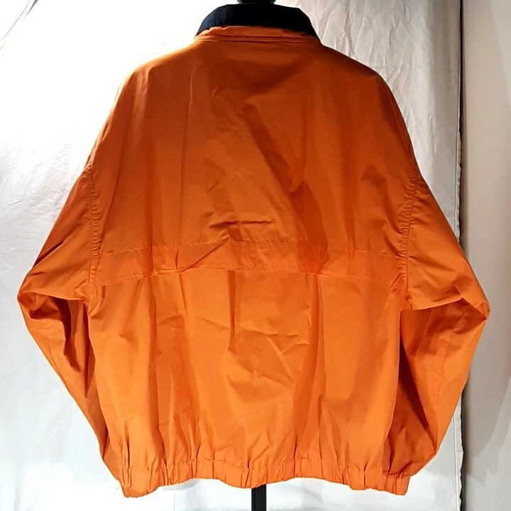 Vtg Devon & Jones Orange Jacket Zip Up Large Polyester/Cotton Arlington Race - Image 3 of 4