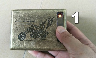 vintage retro Lighter cigarette case for 20 cigarettes holder pack