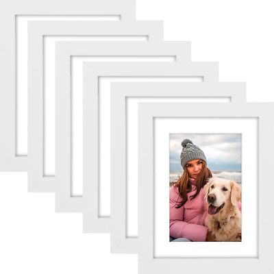 6 Pack 6x8/8x10/9x12/11x14/16x20 Picture Frames Set Engineered Wood Plexiglass