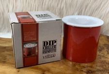 Gourmet Village “Dip Chiller” Dip Serving Dish Apple Red Ceramic Buffet Topping