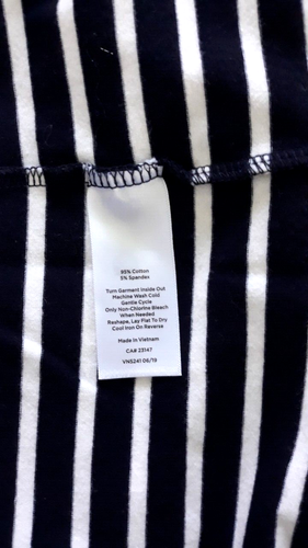 Talbots Petites Women's Top Shirt Size MP Navy White Striped Gold Silver Dots - Imagen 10 de 10