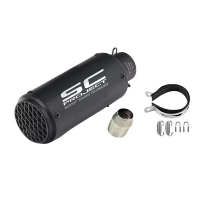 Black Net SC Project 51mm Universal Motorcycle Exhaust Muffler Pipe Tail Slip-On