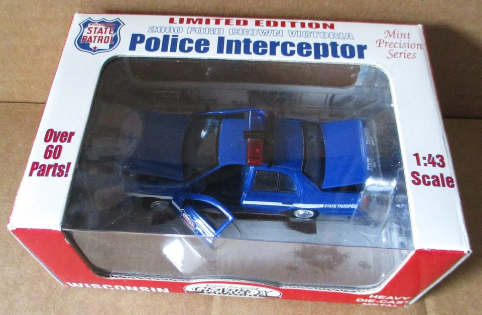 2000 Ford Crown Victoria Wisconsin State Police Car 1:43 Precision Toy Gearbox - Image 2 of 4
