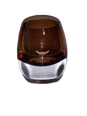 Set of 8 MIKASA Home Accents Solaris Amber Votive Candle Holders boxed