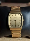 SEIKO TANK MENS WATCH 27mm GOLD TONE 7430-5160 NEW BATTERY
