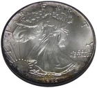 1986 American Silver Eagle 1 oz .999 Fine Silver Coin Toned First Year