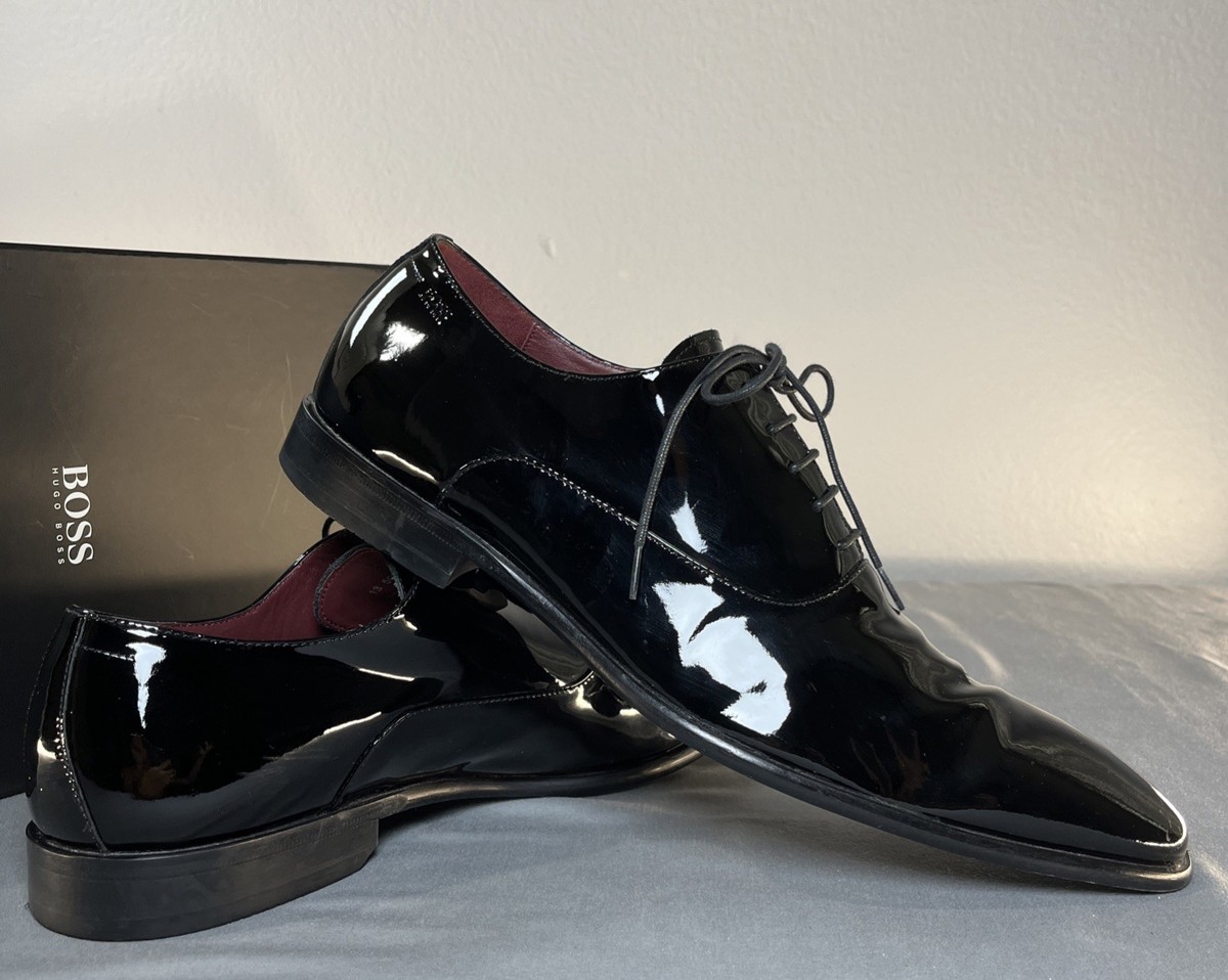 BOSS Hugo Boss Vero Cuoio Mens Black Patent Leather Oxford  display picture 3