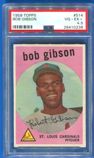 1959 Topps High #514 Bob Gibson Cardinals HOF RC Great Color & Centering Hi-End