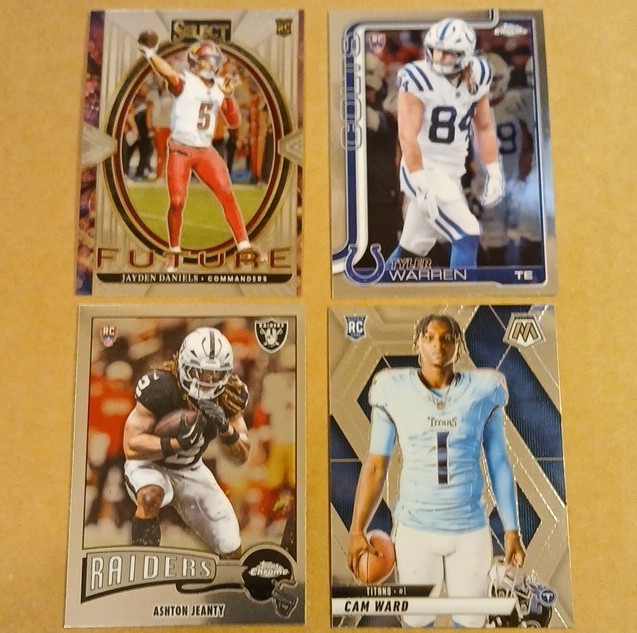Panini 2024 NFL Rookie Lot 4 Cards Jayden Daniels Aston Jeanty Cam Ward
