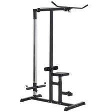 Power Tower Macchina Pulldown Regolabile, Dip Station Supporto Ponderato Ab Crunch