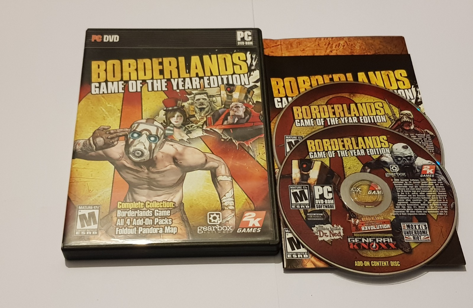 Borderlands Game Of The Year Edition PC DVD ROM Base Game + 4 Expansions