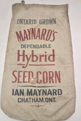 VTG Large Ontario Grown MAYNARD'S Hybrid Seed Corn Bag Ian Chatham ONT Canada