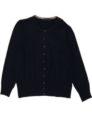 MARKS & SPENCER Womens Cardigan Sweater UK 14 Medium Navy Blue Viscose BN24