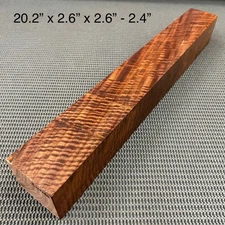 CW465 Curly Claro Walnut Billet Block Carving Craft Knife Handle Game Call 20.2"