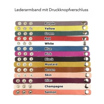 22 cm Lederarmband mit Druckknopfverschluss, 2mm Stärke, Dunkelbraun Verstellbar