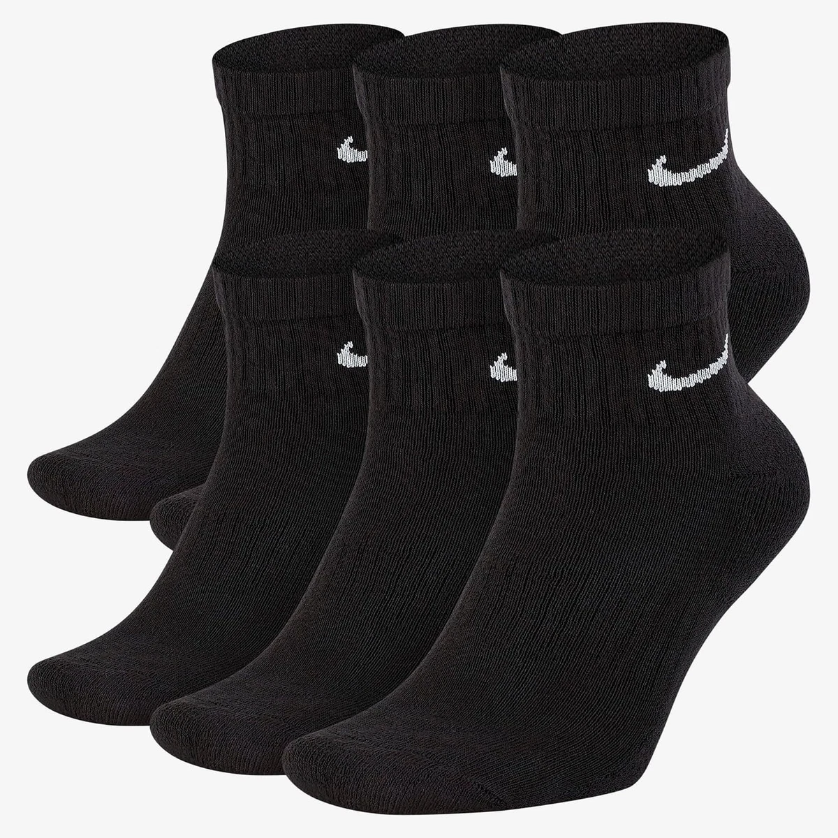 NIKE 6 X Sport Freizeit Socken Strümpfe 2X3er Pack SX7667, Farbe:Schwarz