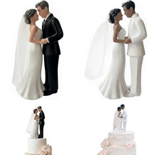 Romantic Wedding Bride Groom Cake Topper Vintage Elegant Couple Figurine Decor