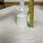Fenton White Hobnail Milk Glass Oil Cruet & Stopper #3869 Vtg Unsigned 4.75"