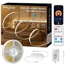 PAUTIX COB LED Strip Light Warm White 2700K 504LEDs/m,CRI90 32.8ft/10m Dimma...
