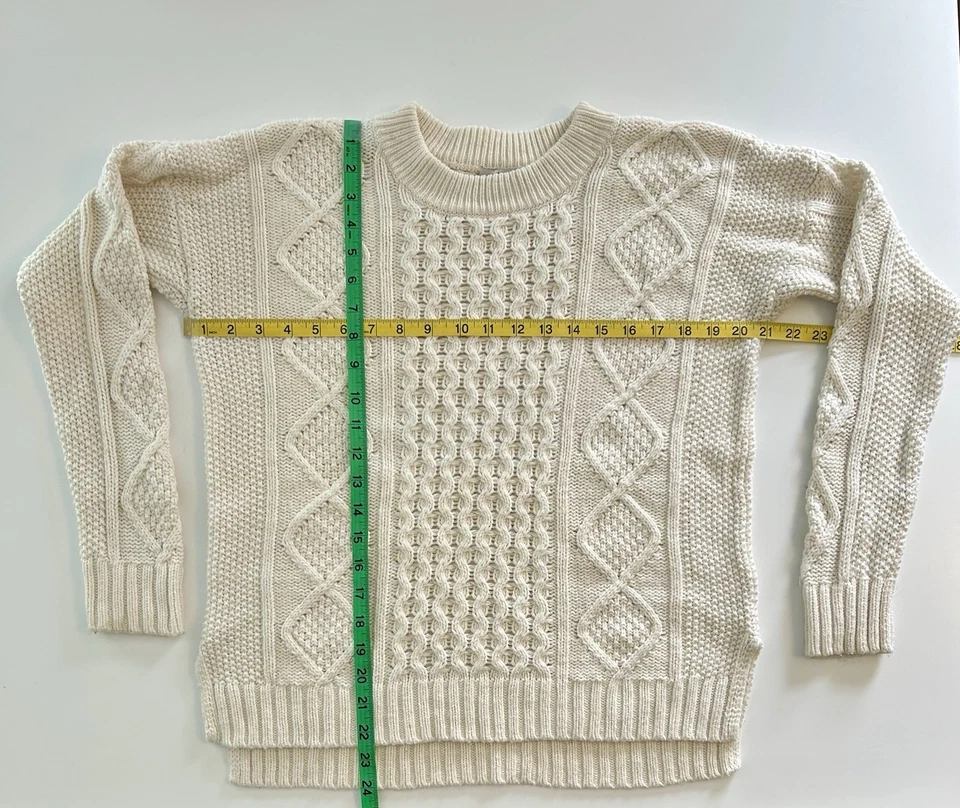 Madewell Chunky Cable Fisherman Sweater Soft Cotton Rich Crewneck Small - Image 4 of 4