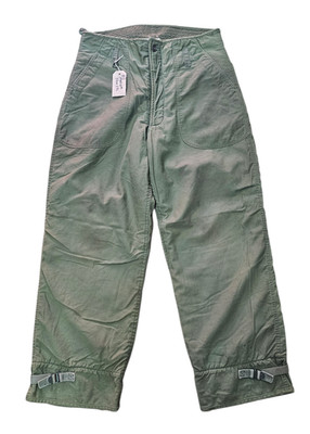 US Navy USN 1978 Extreme Cold Weather Permeable Green Deck Trousers Medium #12