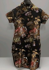 Chinese Traditional Cheongsam Kids Satin Dress Girl One Piece Gown Qipao Size 10