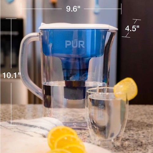 Jarra de filtro de agua PUR 7 tazas blanca sistema de filtración rápida certificado NSF - Imagen 7 de 9