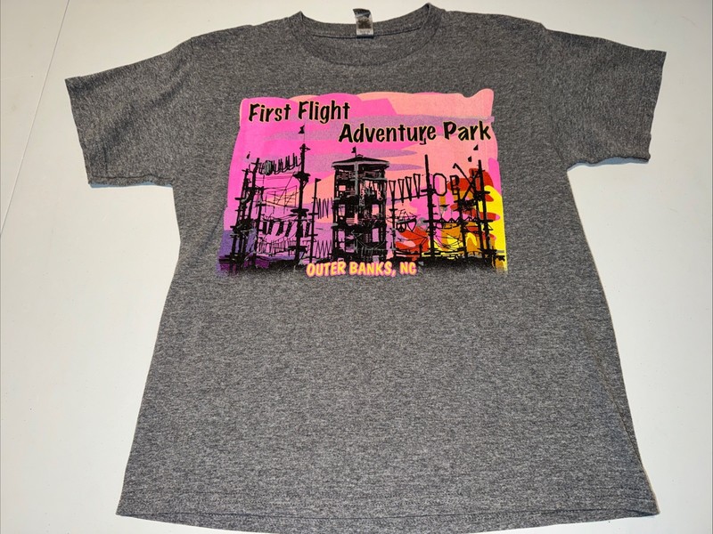 First Flight Adventure Park Outer Banks North Caroline OBX Gray, Youth Medium