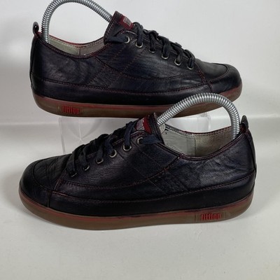 FitFlop Leder Sneaker Schuhe Damen Größe UK 5 schwarz Schnürung Microwobbleboard