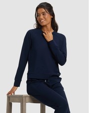 Cozy Earth Brushed Bamboo Jogger Set Women  s L Navy Long Sleeve Loungewear Soft