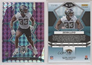 2022 Panini Mosaic Rookies Purple Mosaic Prizm /49 Devin Lloyd #375 Rookie RC