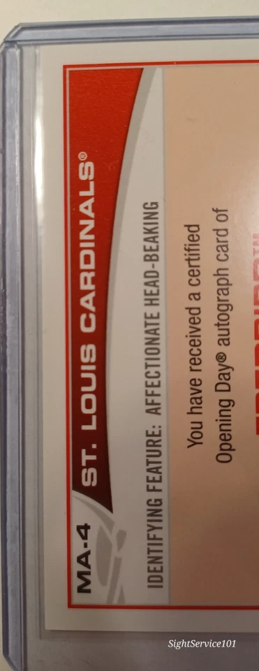 2013 Topps Baseball Opening Day Auto Fredbird MA-4 - Image 4 of 4